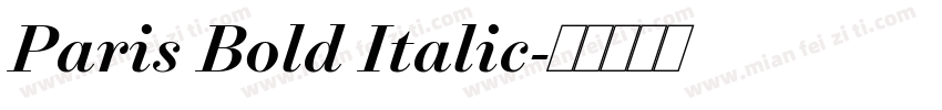 Paris Bold Italic字体转换